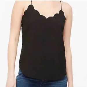J Crew Mercantile Black Scalloped Racerback Camisole EUC size 14